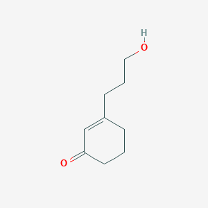 molecular formula C9H14O2 B14572648 3-(3-Hydroxypropyl)cyclohex-2-en-1-one CAS No. 61589-86-4