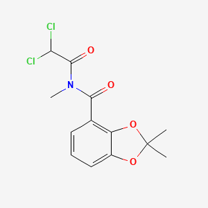 molecular formula C13H13Cl2NO4 B14572683 N-(Dichloroacetyl)-N,2,2-trimethyl-2H-1,3-benzodioxole-4-carboxamide CAS No. 61559-76-0
