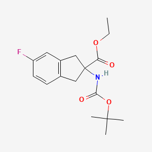 molecular formula C17H22FNO4 B1457271 Ethyl 2-(boc-amino)-5-fluoro-2,3-dihydro-1H-indene-2-carboxylate CAS No. 1416440-28-2