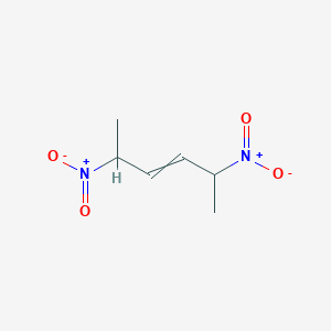 molecular formula C6H10N2O4 B14572729 2,5-Dinitrohex-3-ene CAS No. 61738-40-7