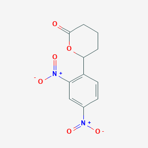 molecular formula C11H10N2O6 B14572744 6-(2,4-Dinitrophenyl)oxan-2-one CAS No. 61477-84-7