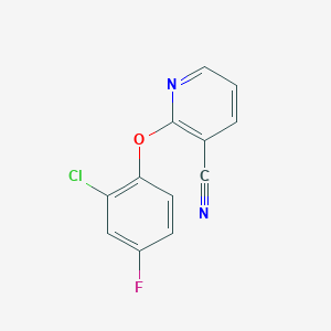 molecular formula C12H6ClFN2O B1457279 2-(2-Chloro-4-fluorophenoxy)nicotinonitrile CAS No. 1183594-45-7