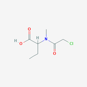 molecular formula C7H12ClNO3 B145728 2-[(2-Chloroacetyl)-methylamino]butanoic acid CAS No. 138062-77-8