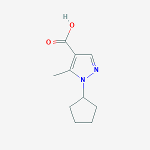 molecular formula C10H14N2O2 B1457289 1-cyclopentyl-5-methyl-1H-pyrazole-4-carboxylic acid CAS No. 1303797-58-1