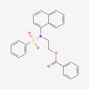 molecular formula C25H21NO4S B14572908 Benzenesulfonamide, N-[2-(benzoyloxy)ethyl]-N-naphthalenyl- CAS No. 61284-82-0