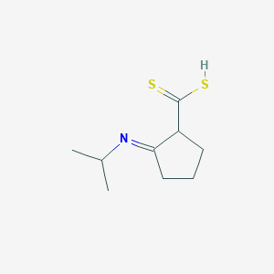 molecular formula C9H15NS2 B14572926 Cyclopentanecarbodithioic acid, 2-[(1-methylethyl)imino]- CAS No. 61656-25-5