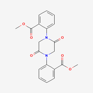 molecular formula C20H18N2O6 B14572936 Benzoic acid, 2,2'-(2,5-dioxo-1,4-piperazinediyl)bis-, dimethyl ester CAS No. 61193-63-3