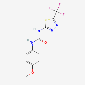 molecular formula C11H9F3N4O2S B14573024 n-(4-Methoxyphenyl)-n'-[5-(trifluoromethyl)-1,3,4-thiadiazol-2-yl]urea CAS No. 61516-35-6
