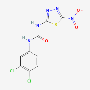 molecular formula C9H5Cl2N5O3S B14573031 N-(3,4-Dichlorophenyl)-N'-(5-nitro-1,3,4-thiadiazol-2-yl)urea CAS No. 61516-32-3