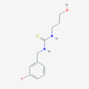 molecular formula C11H15FN2OS B14573050 N-[(3-Fluorophenyl)methyl]-N'-(3-hydroxypropyl)thiourea CAS No. 61290-58-2