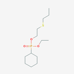 molecular formula C13H27O3PS B14573103 Ethyl 2-(propylsulfanyl)ethyl cyclohexylphosphonate CAS No. 61499-94-3