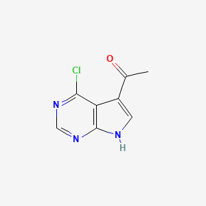 molecular formula C8H6ClN3O B1457312 5-Acetyl-4-chloro-7H-pyrrolo[2,3-D]pyrimidine CAS No. 1363381-59-2