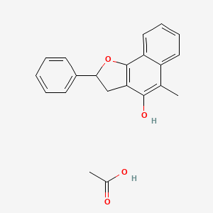 molecular formula C21H20O4 B14573178 Acetic acid;5-methyl-2-phenyl-2,3-dihydrobenzo[g][1]benzofuran-4-ol CAS No. 61705-34-8