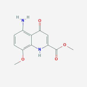molecular formula C12H12N2O4 B14573199 Methyl 5-amino-8-methoxy-4-oxo-1,4-dihydroquinoline-2-carboxylate CAS No. 61644-53-9