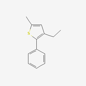 molecular formula C13H14S B14573220 Thiophene, 3-ethyl-5-methyl-2-phenyl- CAS No. 61285-34-5