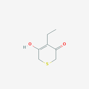 molecular formula C7H10O2S B14573234 4-Ethyl-5-hydroxy-2H-thiopyran-3(6H)-one CAS No. 61363-73-3