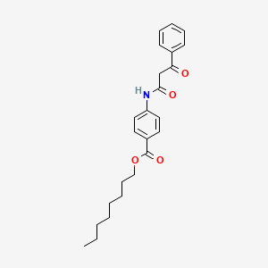 molecular formula C24H29NO4 B14573249 Benzoic acid, 4-[(1,3-dioxo-3-phenylpropyl)amino]-, octyl ester CAS No. 61580-26-5