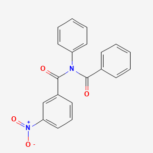 molecular formula C20H14N2O4 B14573270 Benzamide, N-benzoyl-3-nitro-N-phenyl- CAS No. 61582-63-6