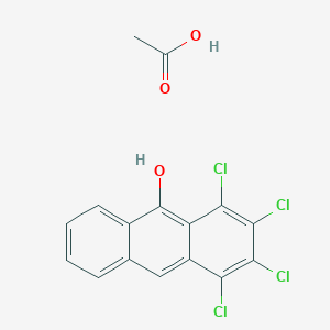 molecular formula C16H10Cl4O3 B14573271 Acetic acid;1,2,3,4-tetrachloroanthracen-9-ol CAS No. 61601-18-1