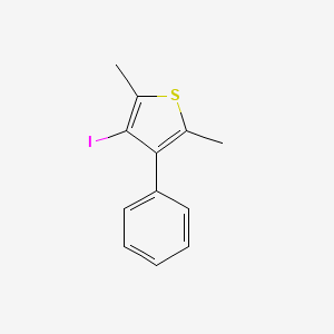 molecular formula C12H11IS B14573325 Thiophene, 3-iodo-2,5-dimethyl-4-phenyl- CAS No. 61285-24-3