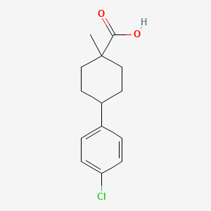 molecular formula C14H17ClO2 B14573342 Cyclohexanecarboxylic acid, 4-(4-chlorophenyl)-1-methyl- CAS No. 61405-10-5