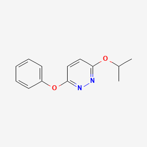 molecular formula C13H14N2O2 B14573364 Pyridazine, 3-(1-methylethoxy)-6-phenoxy- CAS No. 61690-62-8
