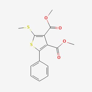 molecular formula C15H14O4S2 B14573431 Dimethyl 2-(methylsulfanyl)-5-phenylthiophene-3,4-dicarboxylate CAS No. 61522-09-6