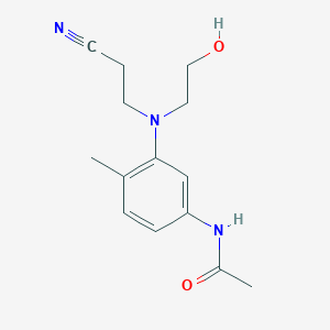 molecular formula C14H19N3O2 B14573466 N-{3-[(2-Cyanoethyl)(2-hydroxyethyl)amino]-4-methylphenyl}acetamide CAS No. 61679-28-5