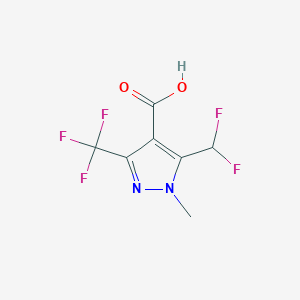 B1457353 5-(difluoromethyl)-1-methyl-3-(trifluoromethyl)-1H-pyrazole-4-carboxylic acid CAS No. 1394650-76-0