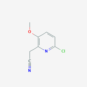 molecular formula C8H7ClN2O B1457358 2-(6-Chloro-3-methoxypyridin-2-yl)acetonitrile CAS No. 1261812-28-5