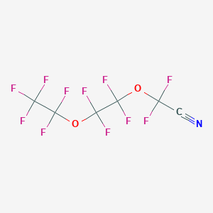 molecular formula C6F11NO2 B14573583 Difluoro[1,1,2,2-tetrafluoro-2-(pentafluoroethoxy)ethoxy]acetonitrile CAS No. 61324-34-3