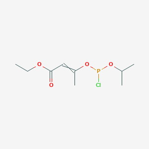 molecular formula C9H16ClO4P B14573592 Ethyl 3-({chloro[(propan-2-yl)oxy]phosphanyl}oxy)but-2-enoate CAS No. 61211-64-1