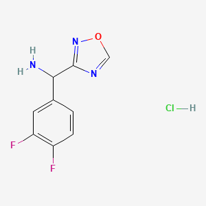 molecular formula C9H8ClF2N3O B1457367 (3,4-二氟苯基)(1,2,4-噁二唑-3-基)甲胺盐酸盐 CAS No. 1427380-93-5