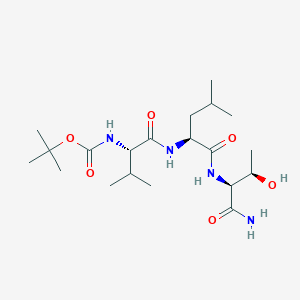 molecular formula C20H38N4O6 B14573678 N-(tert-Butoxycarbonyl)-L-valyl-L-leucyl-L-threoninamide CAS No. 61238-56-0
