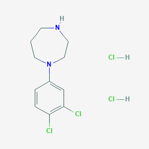molecular formula C11H16Cl4N2 B1457368 1-(3,4-Dichlorophenyl)-1,4-diazepane dihydrochloride CAS No. 1427380-95-7