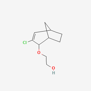 molecular formula C10H15ClO2 B14573682 Ethanol, 2-[(3-chlorobicyclo[3.2.1]oct-3-en-2-yl)oxy]- CAS No. 61692-16-8