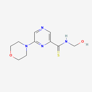 molecular formula C10H14N4O2S B14573686 Pyrazinecarbothioamide, N-(hydroxymethyl)-6-(4-morpholinyl)- CAS No. 61689-89-2