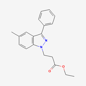 molecular formula C19H20N2O2 B14573710 Ethyl 3-(5-methyl-3-phenyl-1H-indazol-1-yl)propanoate CAS No. 61308-31-4