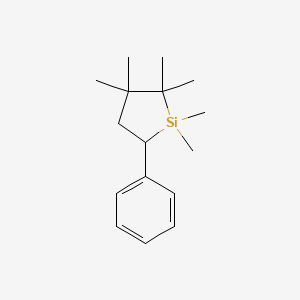 molecular formula C16H26Si B14573725 1,1,2,2,3,3-Hexamethyl-5-phenylsilolane CAS No. 61753-27-3