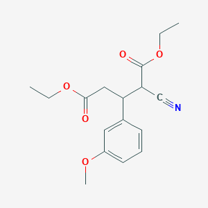 molecular formula C17H21NO5 B14573737 Diethyl 2-cyano-3-(3-methoxyphenyl)pentanedioate CAS No. 61527-85-3