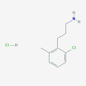 molecular formula C10H15Cl2N B1457375 3-(2-Chloro-6-methylphenyl)propan-1-amine hydrochloride CAS No. 1803599-85-0