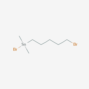 molecular formula C7H16Br2Sn B14573806 Bromo(5-bromopentyl)dimethylstannane CAS No. 61222-13-7