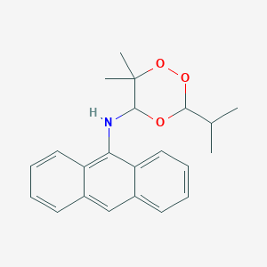 molecular formula C22H25NO3 B14573919 N-(Anthracen-9-YL)-6,6-dimethyl-3-(propan-2-YL)-1,2,4-trioxan-5-amine CAS No. 61207-30-5