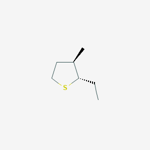 molecular formula C7H14S B14573923 trans-2-Ethyl-3-methyl-thiacyclopentane CAS No. 61568-36-3