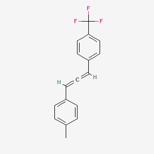 molecular formula C17H13F3 B14574043 Benzene, 1-[3-(4-methylphenyl)-1,2-propadienyl]-4-(trifluoromethyl)- CAS No. 61693-03-6