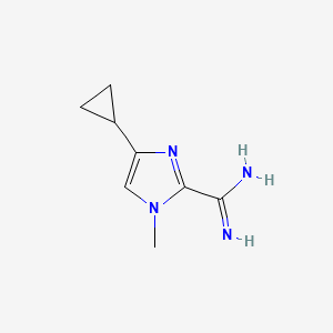 molecular formula C8H12N4 B1457413 4-Cyclopropyl-1-methyl-1H-imidazole-2-carboxamidine CAS No. 1403767-12-3