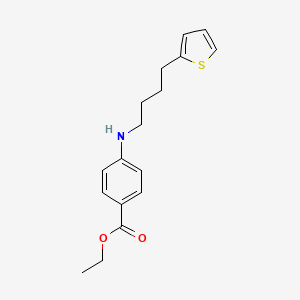 molecular formula C17H21NO2S B14574244 Ethyl 4-{[4-(thiophen-2-YL)butyl]amino}benzoate CAS No. 61440-39-9