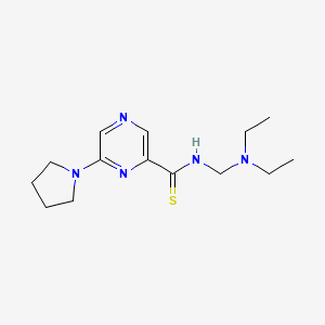 molecular formula C14H23N5S B14574369 Pyrazinecarbothioamide, N-[(diethylamino)methyl]-6-(1-pyrrolidinyl)- CAS No. 61689-69-8