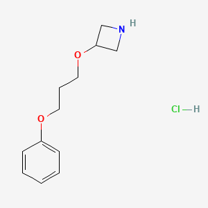 molecular formula C12H18ClNO2 B1457438 3-(3-Phenoxypropoxy)azetidine hydrochloride CAS No. 1375474-34-2