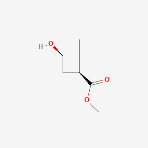 molecular formula C8H14O3 B1457441 (1S,3R)-Methyl 3-hydroxy-2,2-dimethylcyclobutanecarboxylate CAS No. 527751-16-2